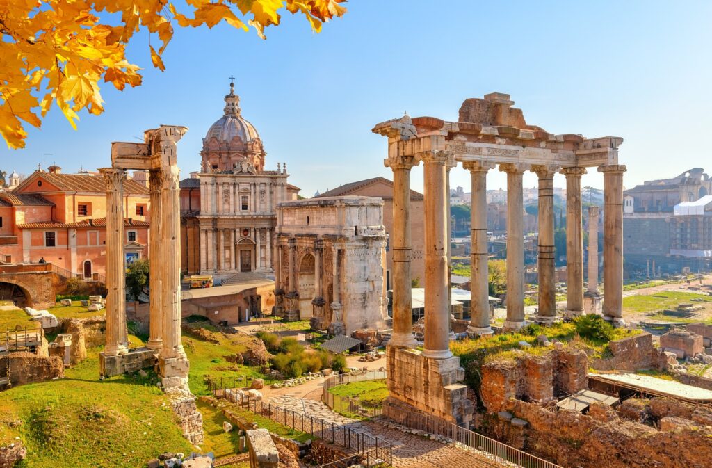 Antike Ruinen des Forum Romanum in Rom