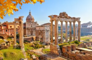 Antike Ruinen des Forum Romanum in Rom